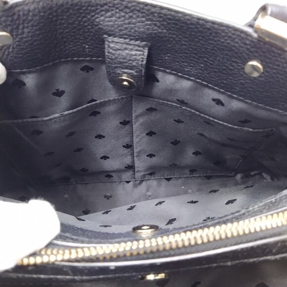 Kate Spade New York Black Leather Double Handles Zipper Closure Satchel Bag - Picture 14 of 16